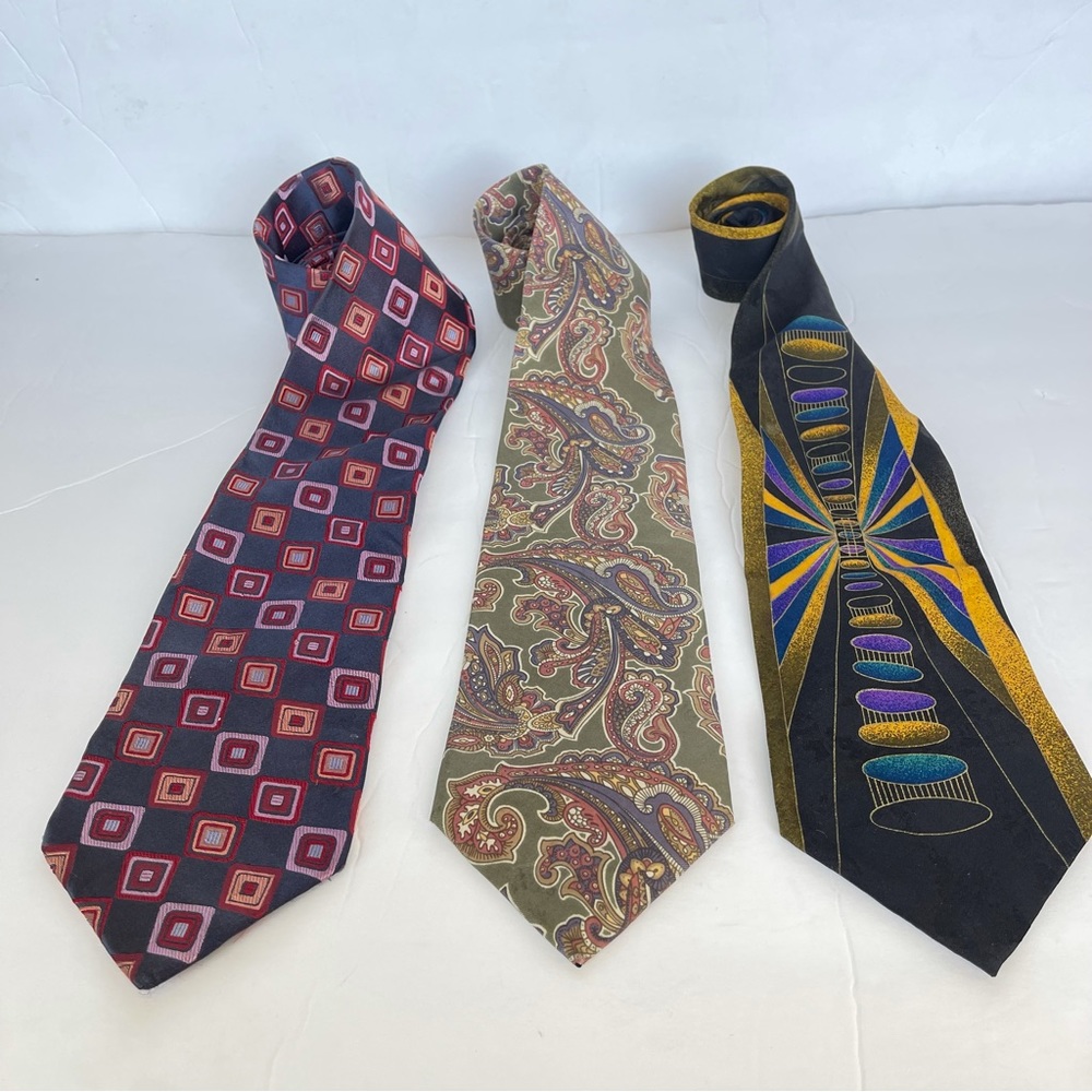 Bundle 3 ties Ted Baker Christian Dior Emilio Romano - Picture 2 of 7